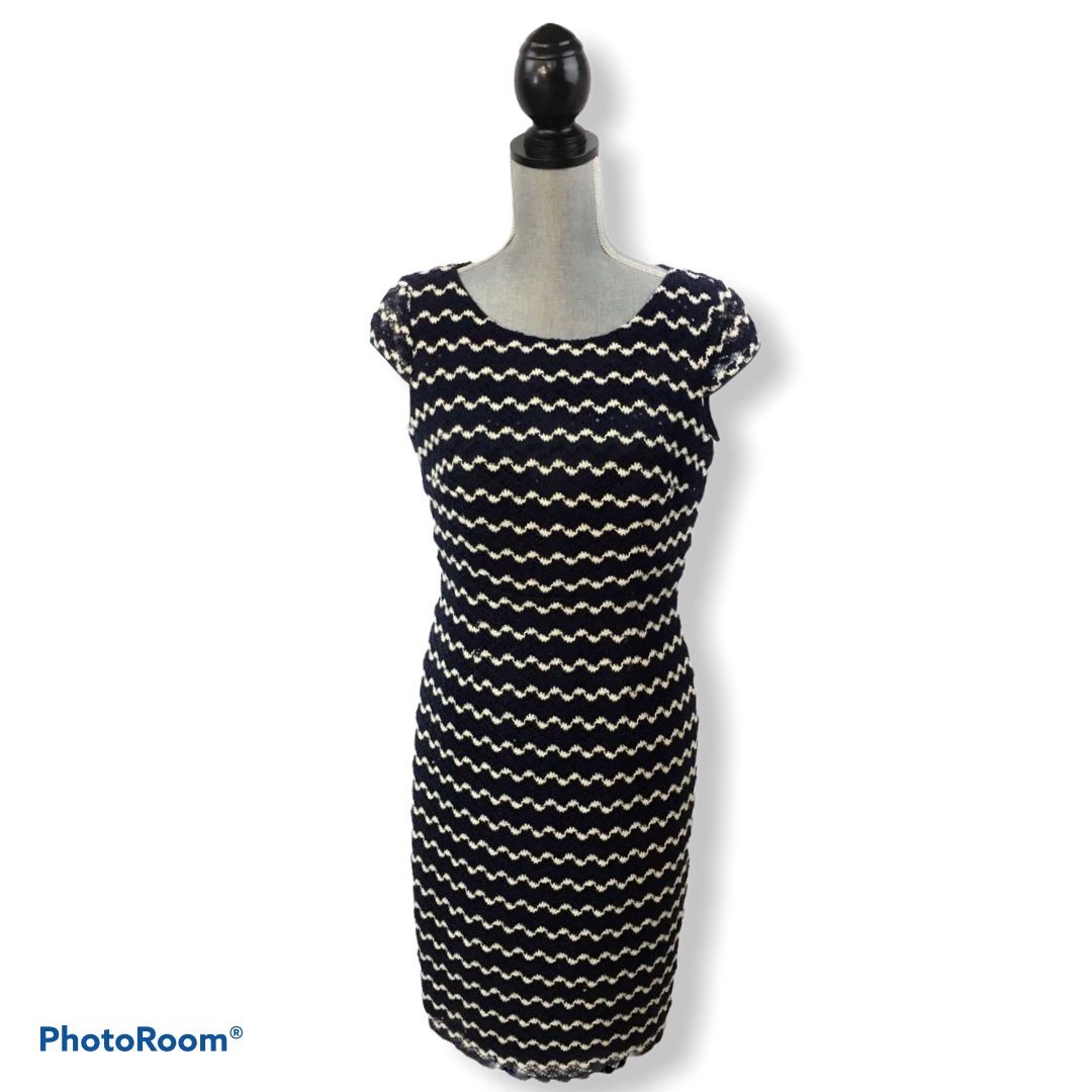 Sonia Pena Navy Blue Sheath 10 Dress Spain