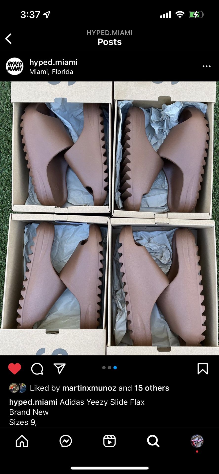 Adidas Yeezy Slides Flax Men's shoes