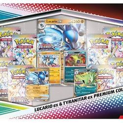 Pokemon Prismatic Evolutions Lucario Ex & Tyranitar Ex Premium Collection Sam's Club