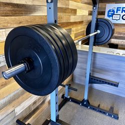 Brand New Olympic 260 Lb Bumper Plates + Barbell Home Gym Equipment  **FREE DELIVERY **
