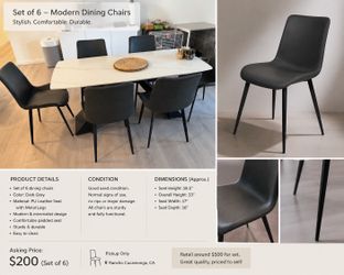 Luxury dining chair 6 pieces