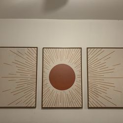 Sunburst Wall Art Triptych