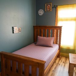 2 Twin Solid ALDER wood Bed Frames