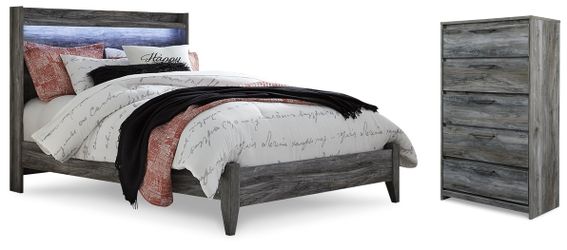 Baystorm Gray Queen Panel Bed and Chest