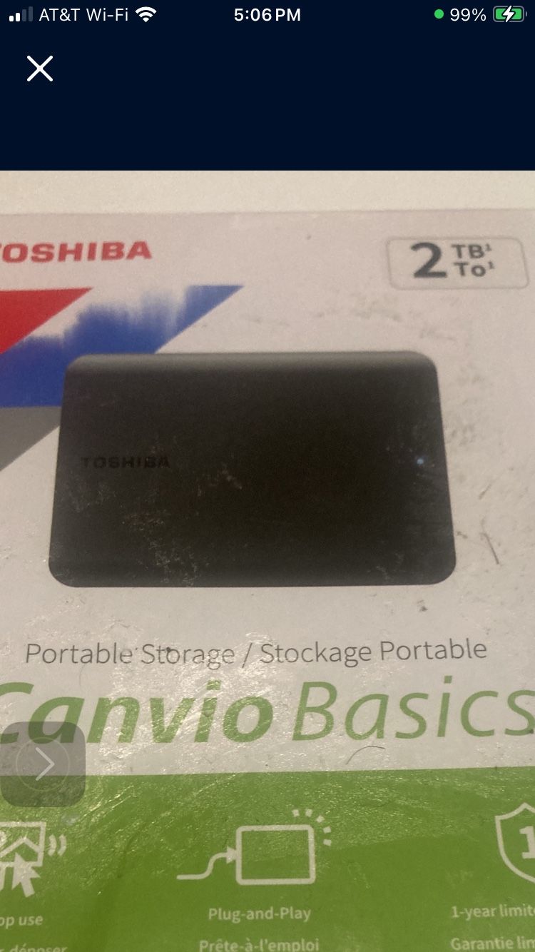 Portable Storage Device, Toshiba Portable Hard drive