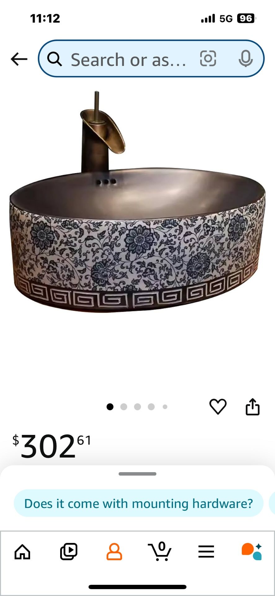 Beautiful Blue And White Vessel Sink