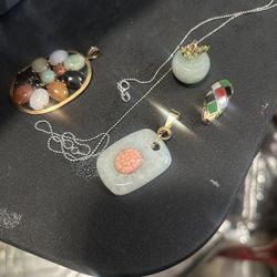 New Set Of 14 K Necklace 14 K Pendant And 14k Nail 