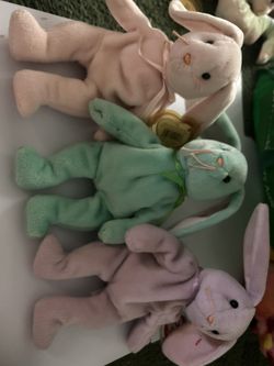 Beanie Baby Bunny Set. Hippity, Hoppity, And Floppity 