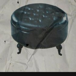 Black Leather Ottoman With Wheels 
