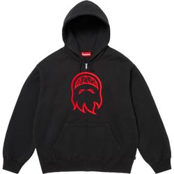 Supreme Spitfire Zip Up Hooded Sweatshirt Black - Size L