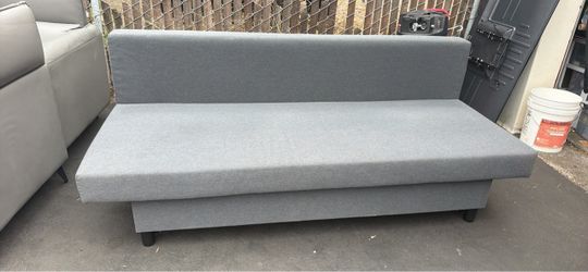 Gray Armless Futon Sofa Bed