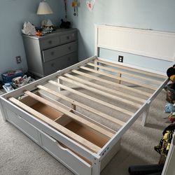 Full Size Bed Frame With Storage Drawer
