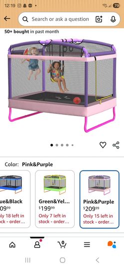 Pink Trampoline with swing