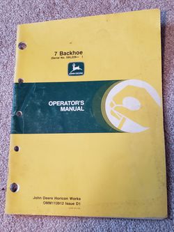 John Deere 7 Backhoe Operator's Manual OMM113912 issue D1