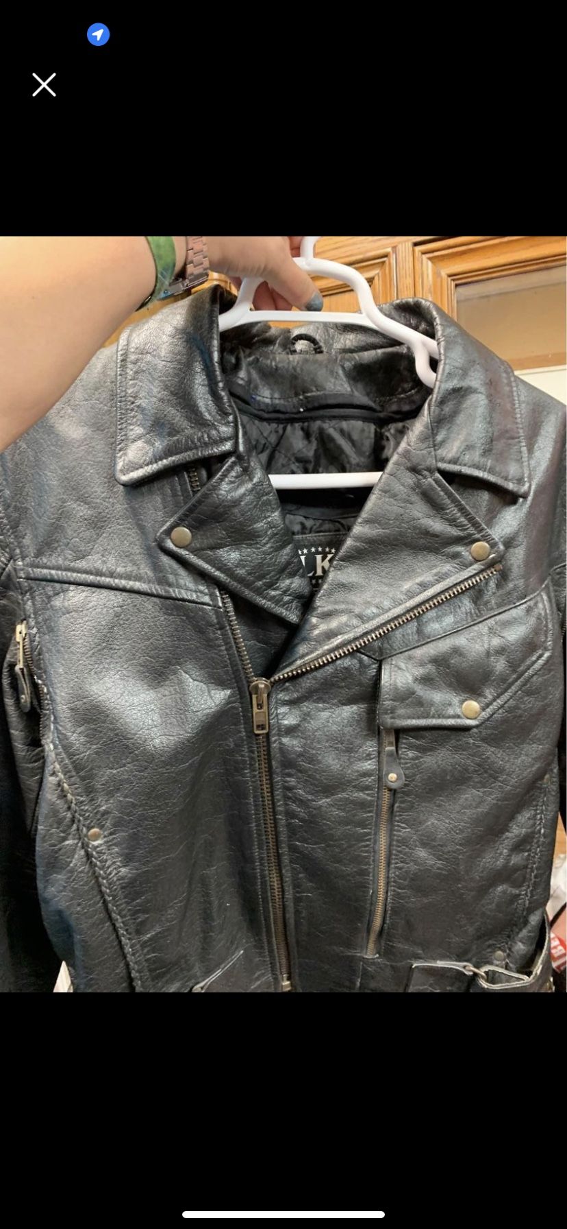 Leather Motorcycle Jacket Large $35
