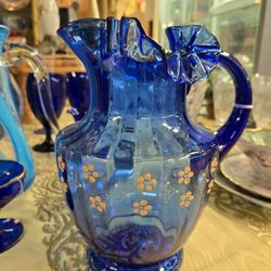 Early 1900' 9" Cobalt Blue Pitcher