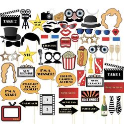 Movie Photo Booth Props - 60 Pack