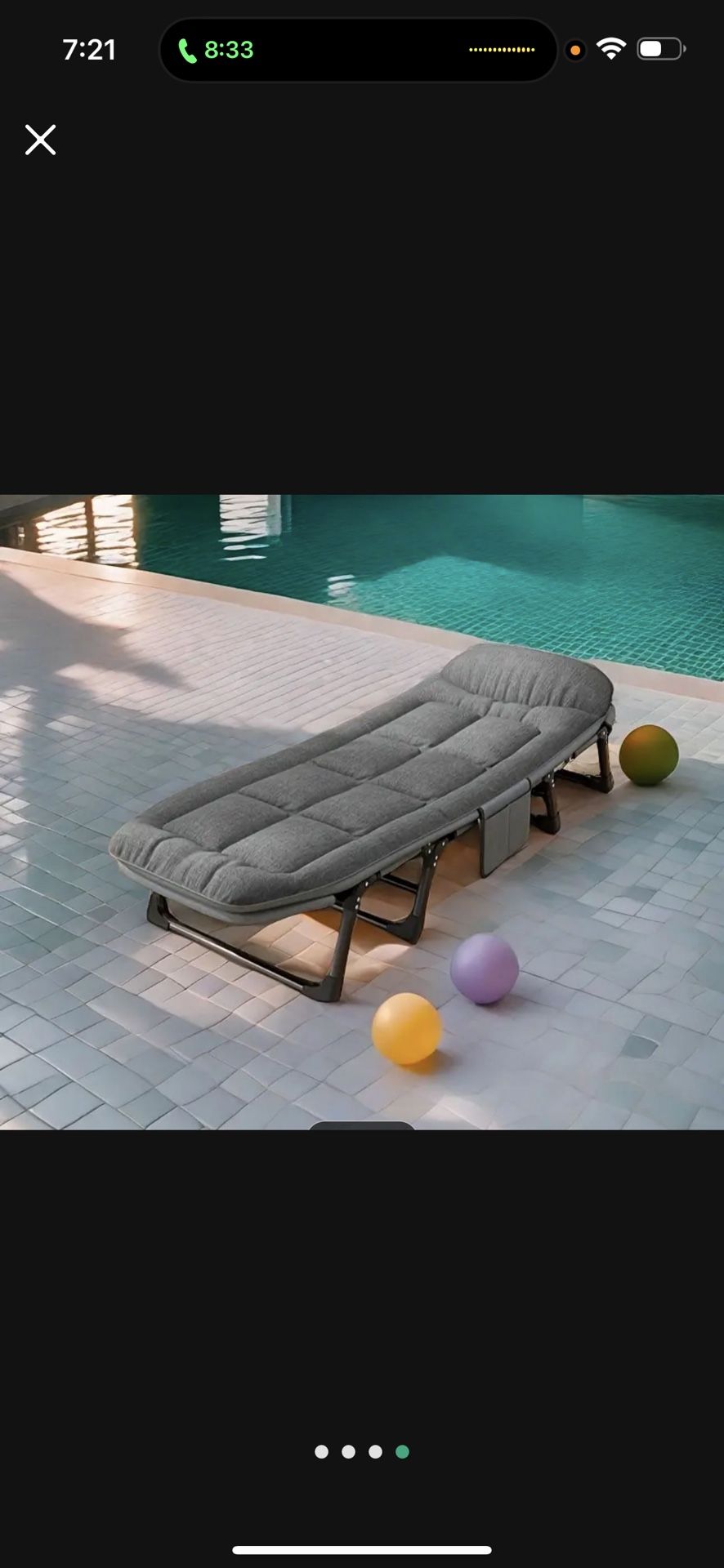 Foldable Metal Frame Lounger Chair