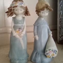 2 Enesco Kinka Japan Figurines 9 In Tall