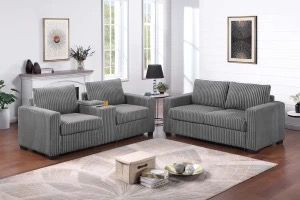 New 2pcs light gray Sofa set