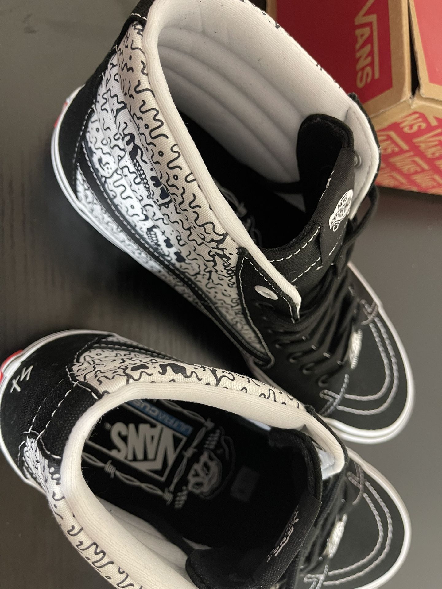 Vans X Sketchy Tank Sk8-Hi Pro 'Black/White' US 10.5 for Sale in