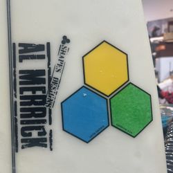 Al Merrick 6-1 Surfboard. At Catch a Wave Surf Shop in Coconut Grove.