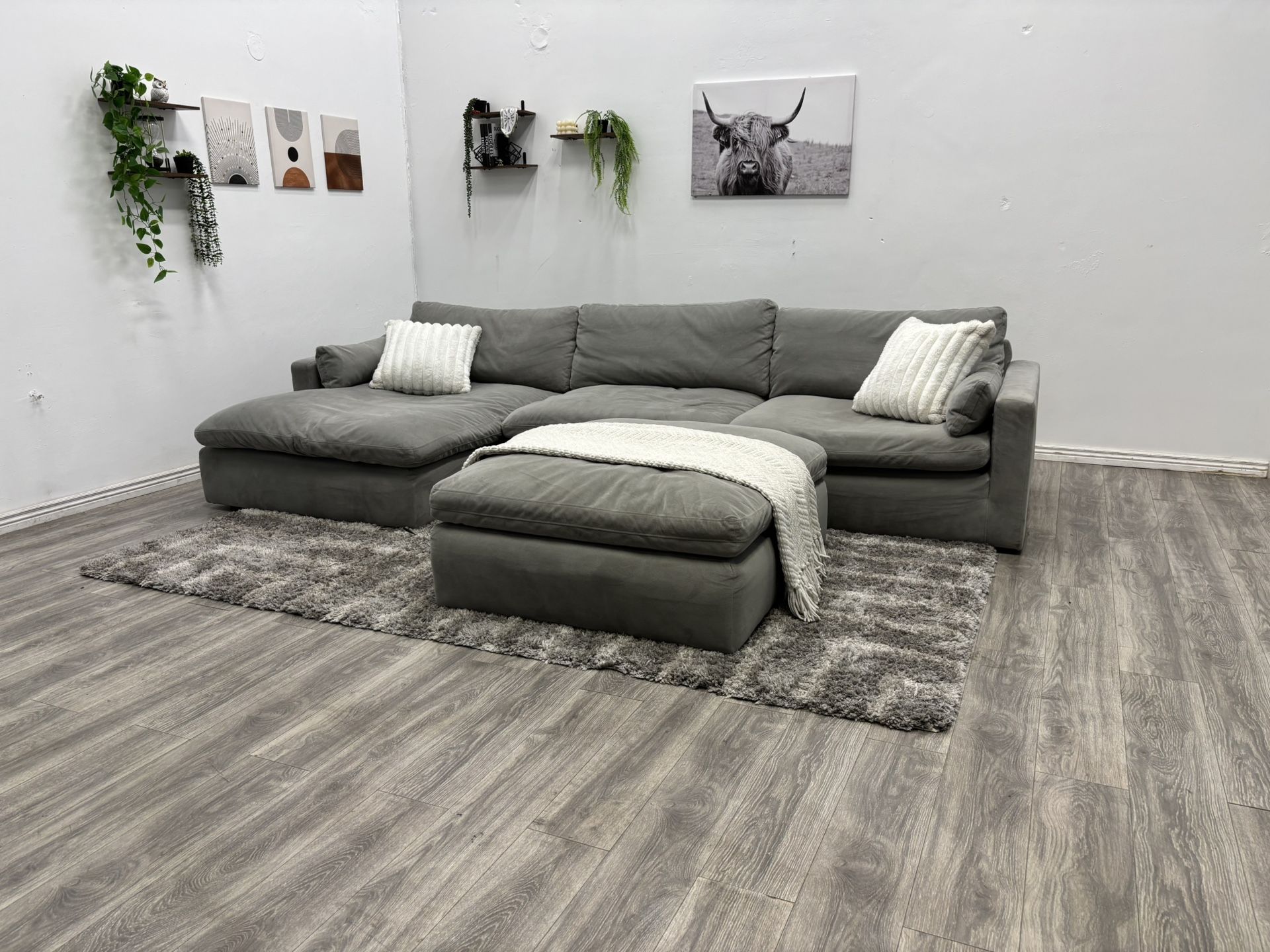 Gray Sectional Cloud Couch - Free Delivery