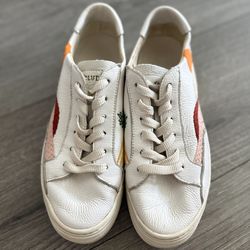 Soludos Pura Vida Embroidered Floral Leather Lace Up Women's Low Top Sneakers