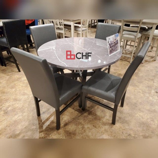 5 Pc Round Dining Table Set 