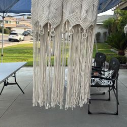 2 Boho macrame Curtains