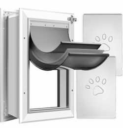 Brand new in box size Large $85 Retails for $119.99 plus tax  3-Flaps Heavy-Duty Dog Door for wall, Rust Proof Aluminum Alloy Frame, Extreme Weather D