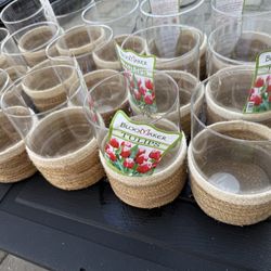 Glass flowers vase pot center piece decoration