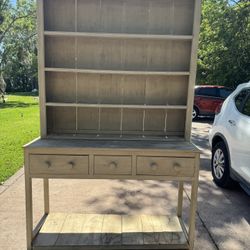 Wooden Hutch And Shelf