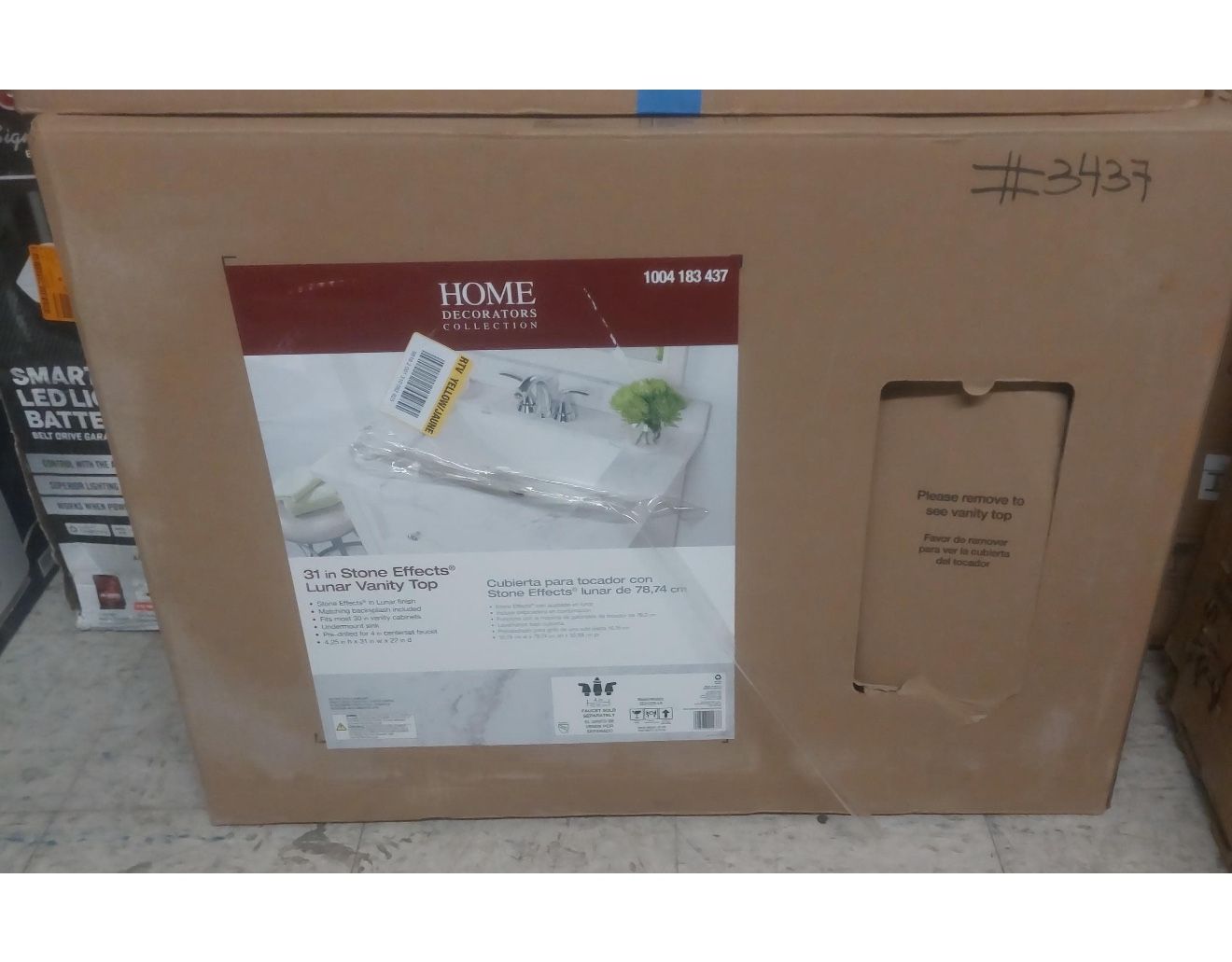 31 in. W x 22 in. D Engineered Stone Composite White Rectangular Single Sink Vanity Top in Lunar