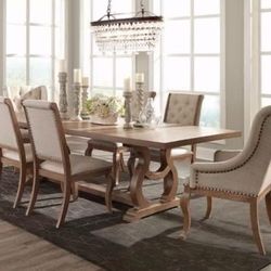 Brand New 7 PC Barley Brown Dining Set