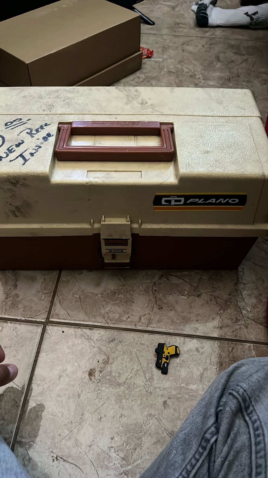 Fishing tacklebox filled with fishing stuff