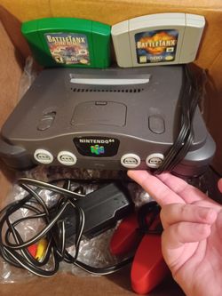 Nintendo 64 with games.
