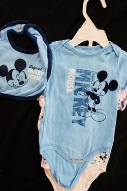 6-9 months Mickey Mouse onesies and bib set