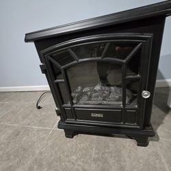 Electric Fireplace Heater Stove W/ Thermostat & Flame Effect
