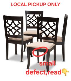 ➿️ Baxton Studio Mael Sand and Espresso Fabric Dining Chair (Set of 4) Read👇