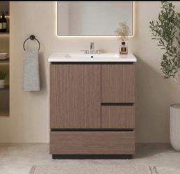 30" Bathroom Vanity with Ceramic Sink