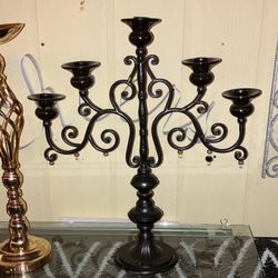Beautiful Black Candle Holder - 25.00