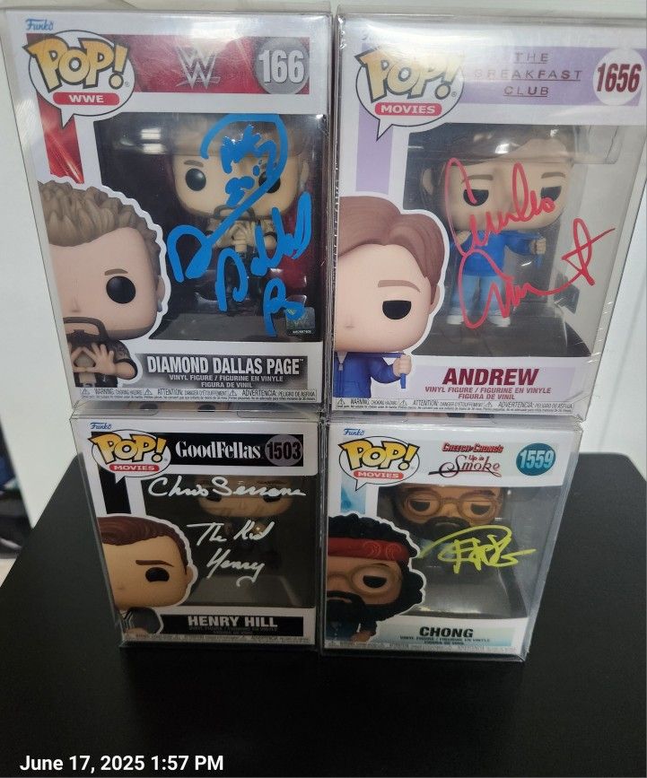 Autograph Actors or Wrestler FUNKO POPS For Sale BRAND NEW AND CERTIFIED