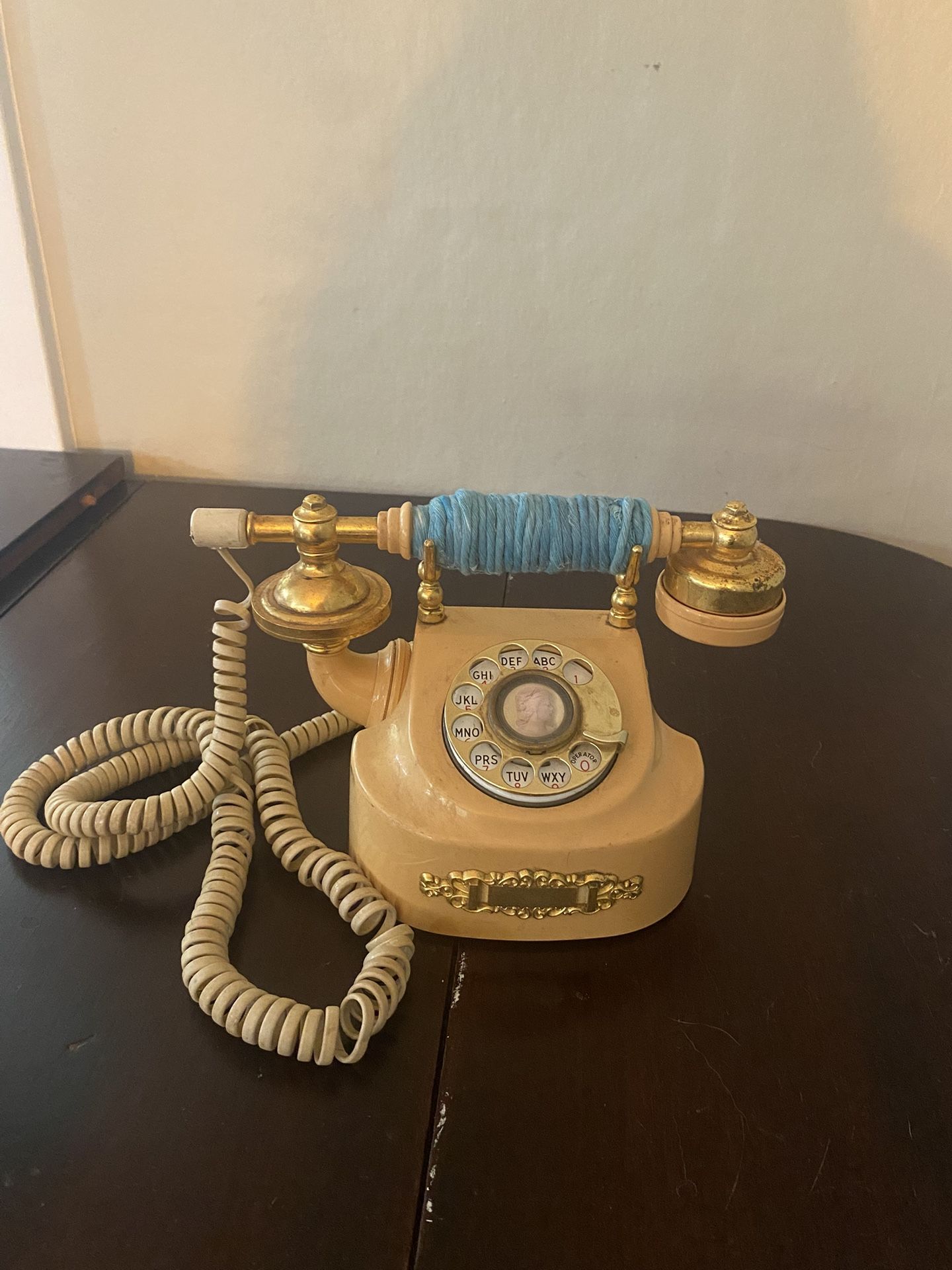 Vintage Telephone With Complimentary Woven Handle