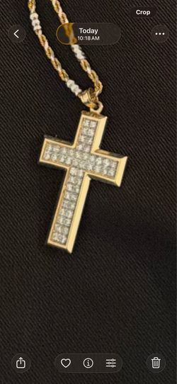 14K Gold Diamond Cross Pendant ✨✝️