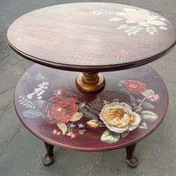 Beautifully hand-painted 1960s two tier style and table or entry table