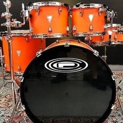 5 PIECE ORANGE COUNTY DRUMS AND PERCUSSION DRUM SET - $750