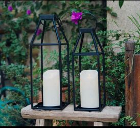 Solar candle lantern set of 2