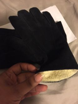 Suede winter gloves