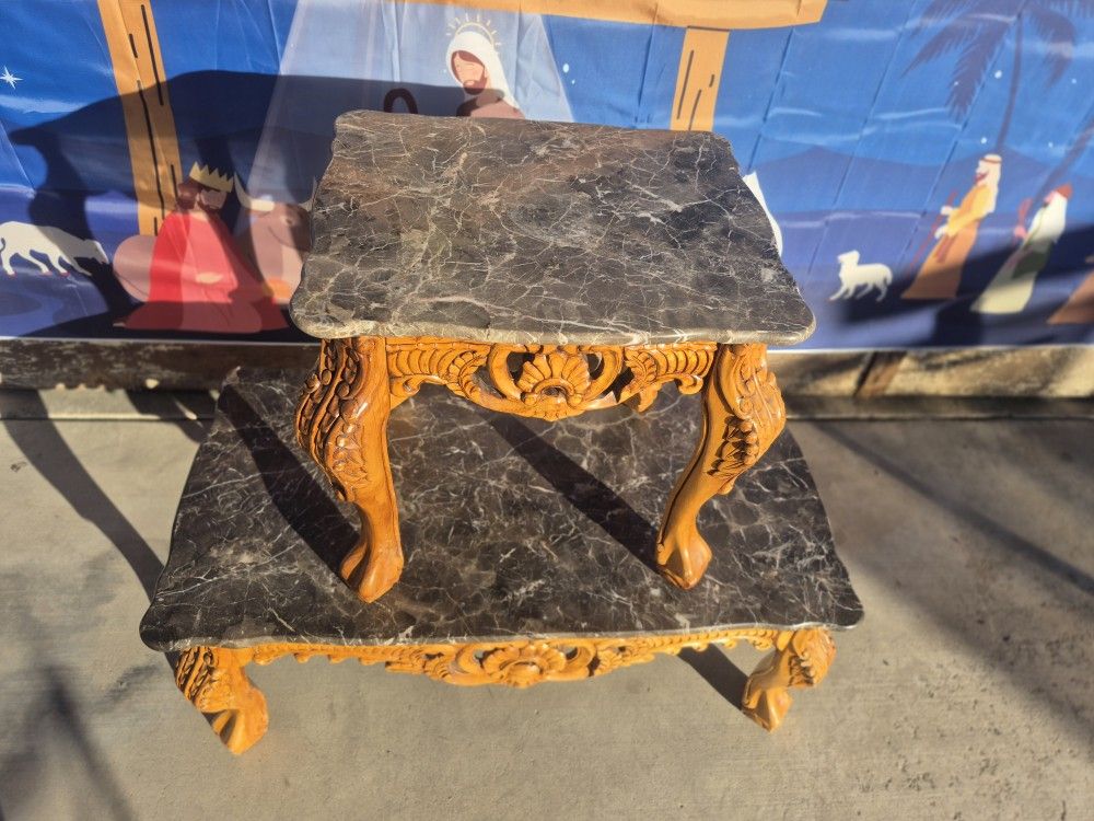 Coffee Table And Side Table Both Marble On Top